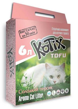 Kotix tofu наповнювач медовий персик, 6 л