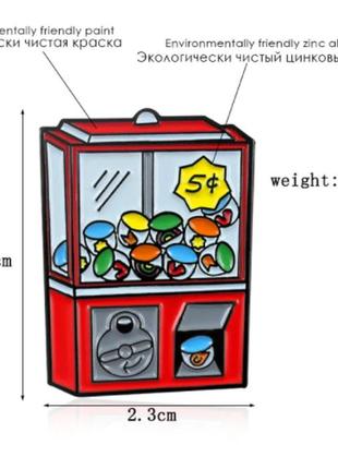 Брошь брошка пин значок металл и эмаль игральный автомат ретро