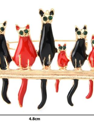 Броша брошка кулон підвіска металева кіт чеський червоний кіт