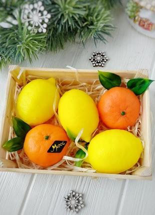 Набір новорічного мила "помаранчі" з мандаринами і лимонами1 фото