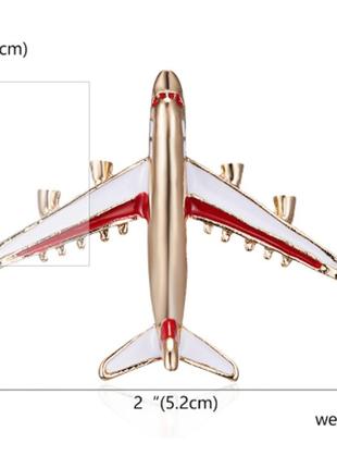 Брошь брошка моделька самолет авиалайнер литак металл