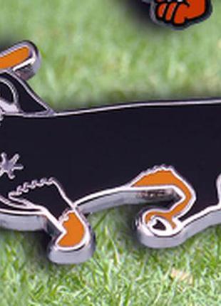 Брошка-брешка значок пін-такса пес-металь шериф у капелюсі жетон шерифа