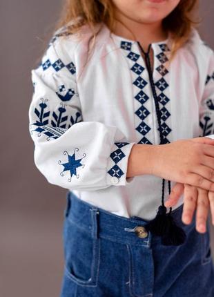 Вышиванка детская, подростковая, для девочки, белая