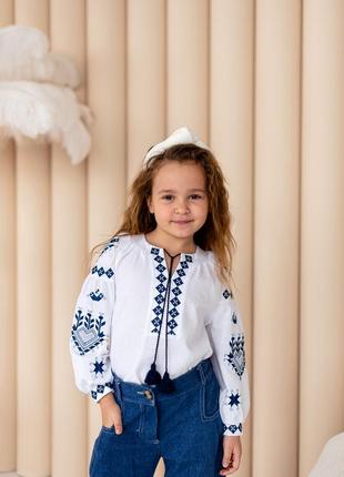 Вышиванка детская, подростковая, для девочки, белая
