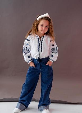 Вышиванка детская, подростковая, для девочки, белая