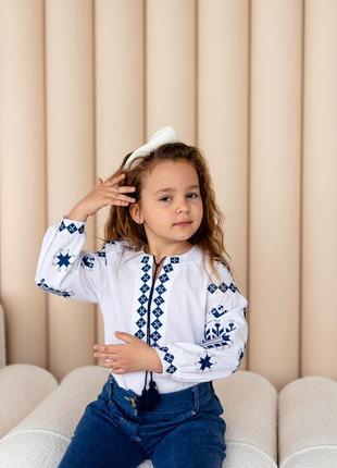 Вышиванка детская, подростковая, для девочки, белая