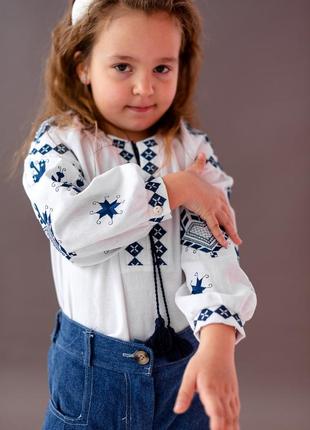 Вышиванка детская, подростковая, для девочки, белая
