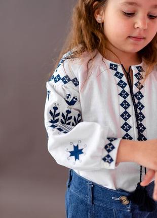 Вышиванка детская, подростковая, для девочки, белая