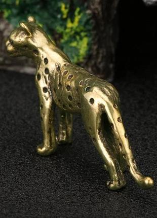 Фигурка статуэтка сувенир латунная гепард металл латунь2 фото