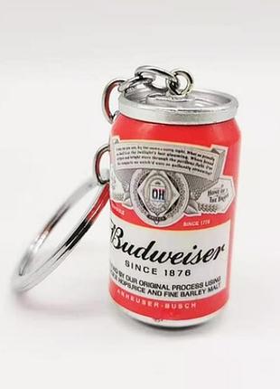 Брелок метал металева банка пива шанувальнику пива budweiser