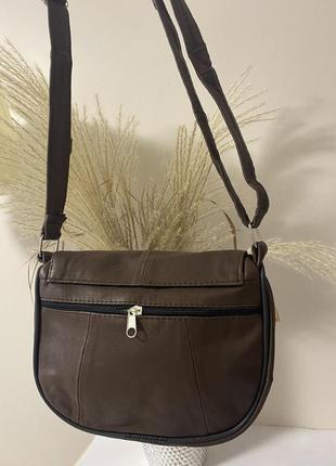 Женская сумка кросс-боди (натуральная кожа) темно-коричневый2 фото