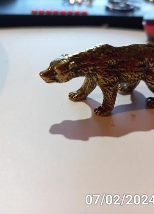 Фігурка статуетка сувенір латунна метал латунь ведмідь ведмедик5 фото