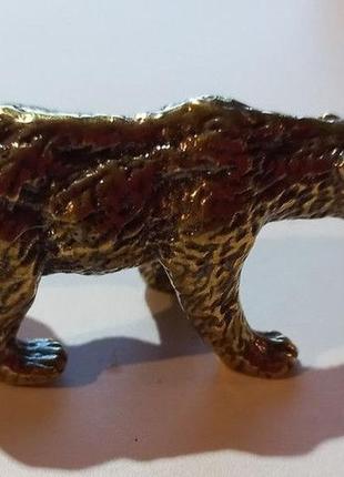 Фігурка статуетка сувенір латунна метал латунь ведмідь ведмедик2 фото