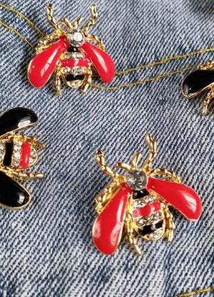 Брошка брошка значок бджола обведення шміль-камінці метал велика