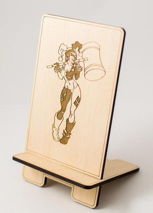 Гарлі квін тримач під телефон harley queen підставка для смартфона універсальна підставка колір молочний