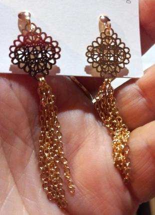 Кліпси (без проколу) сережки сережки пр-во-корея золотистий метал перфорація