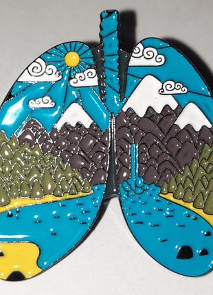 Брошка брошка пін метал земля природа гори річки легкі планети екологія