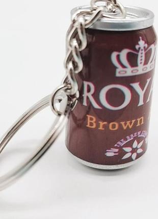 Брелок металл металлическая банка пива любителю пива royal brown ale