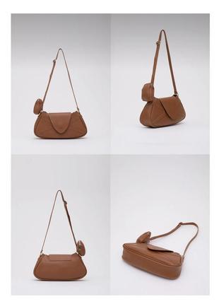 Женская кожаная сумочка на плечо с кошельком10 фото