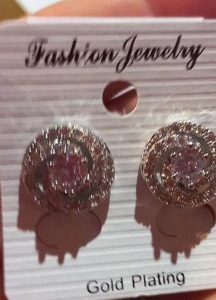 Серебристый металл клипсы (без прокола) серьги сережки пр-во корея