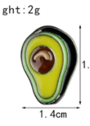 Брошка пін піктограма авокадо фрукт емаль метал