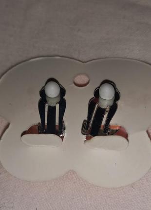 Детские клипсы серьги сережки (без прокола) металл и пластик птички розовые