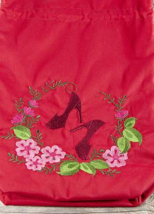 Мішечок для зберігання й пакування одягу, для подорожей та організації (туфлі, червоний)