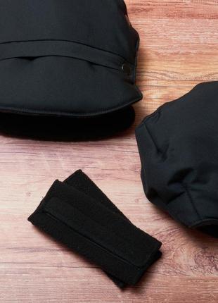 Муфта рукавички раздельные, на коляску / санки, с карманом, универсальная, для рук (цвет чёрный матовый)3 фото