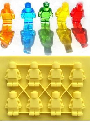 Силіконова форма finding молд лего чоловічок lego для шоколаду льоду випічки харчовий сілікон жовтий1 фото