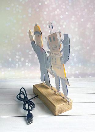 Ночник роблокс roblox строитель и робот с регулировкой освещения через пульт ду (дизайн 26)