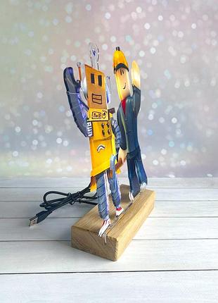 Ночник роблокс roblox строитель и робот с регулировкой освещения через пульт ду (дизайн 26)