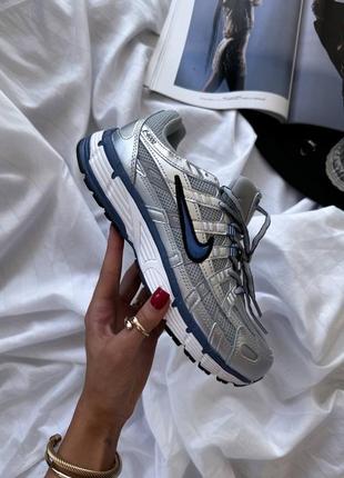 Женские кроссовки в стиле nike p - 6000 silver blue.5 фото