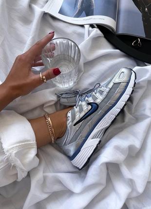 Женские кроссовки в стиле nike p - 6000 silver blue.8 фото