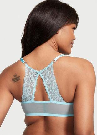 Бюстгальтер victoria's secret sexy tee posey lace push-up bra 34c блакитний4 фото