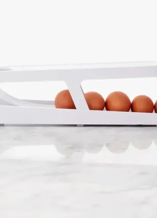 Контейнер для зберігання у холодильнику яєць дворівневий органайзер3 фото