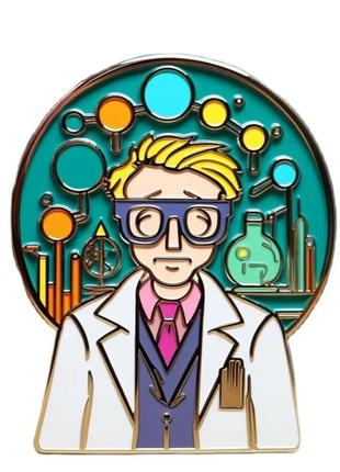 Медицинская брошь брошка пин значок эмаль металл мужчина доктор врач учёный наука