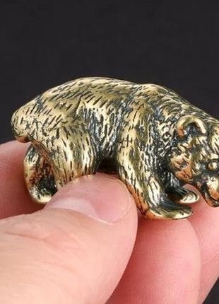 Фігурка статуетка сувенір латунна метал латунь ведмідь ведмедик
