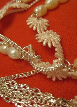 Жемчуг речной ожерелье колье цепочка бусы нежность ив роше