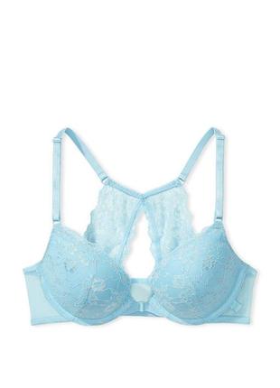 Бюстгальтер victoria's secret sexy tee posey lace push-up bra 34b голубой2 фото