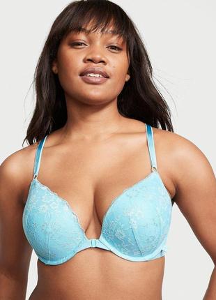 Бюстгальтер victoria's secret sexy tee posey lace push-up bra 34b голубой3 фото