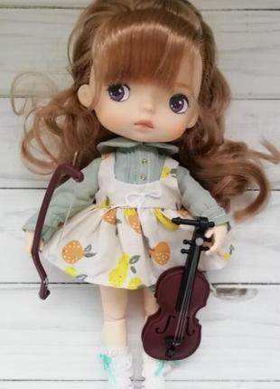 Игрушка игрушечная скрипка пластик для куклы кукольный аксессуар1 фото
