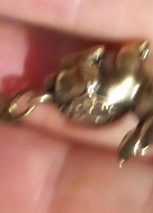 Брелок на ключі кролик заєць метал рік кролика 2023 як фігурка латунь 2 см на 1.5 см