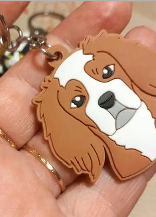 Брелок на ключи порода собака резина спаниель или болонка или бигль