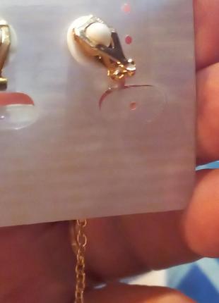 Довгі кліпси сережки сережки (без проколювання) золотистий метал ланцюжка асиметрія5 фото