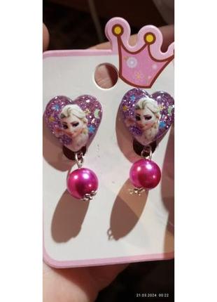 Детские клипсы (без прокола) серьги сережки металл пр-во корея