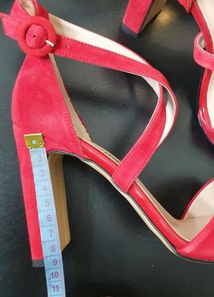 Кожаные красные босоножки, 39р, бренд nila nila4 фото