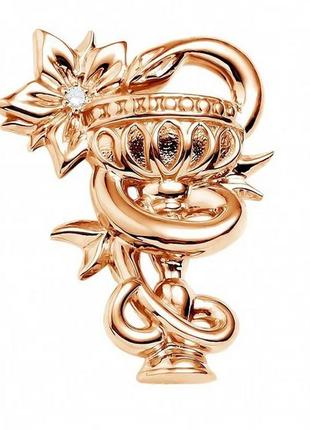 Брошка брошка пін значок метал медицина золотиста чаша зі змійкою змія медична фармацевт квітка