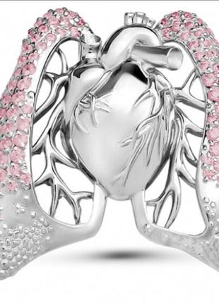 Медицинская брошь брошка значок серебристый металл медицина лёгкие сердце органы дорогая серия пин