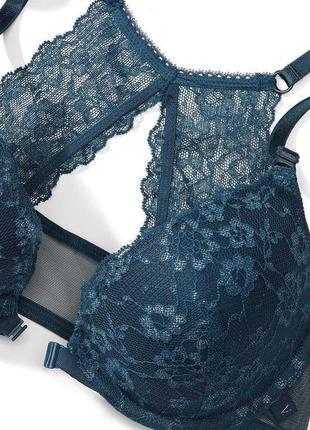 Бюстгальтер victoria's secret sexy tee posey lace push-up bra 38d синий5 фото