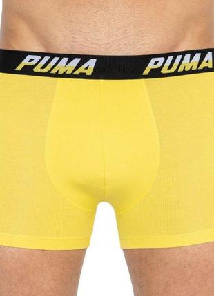 Трусы-боксеры puma logo aop boxer 2-pack m yellow/gray 501003001-0204 фото